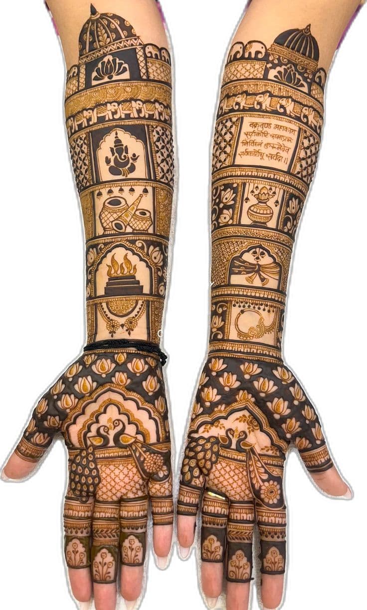 Traditional and modern mixed mehndi